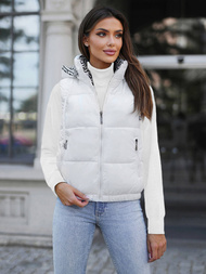 Kamizelka damska pikowana biała OZONEE JS/16M9091/281