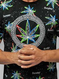 T-shirt męski z nadrukiem czarny OZONEE O/T136/3Z