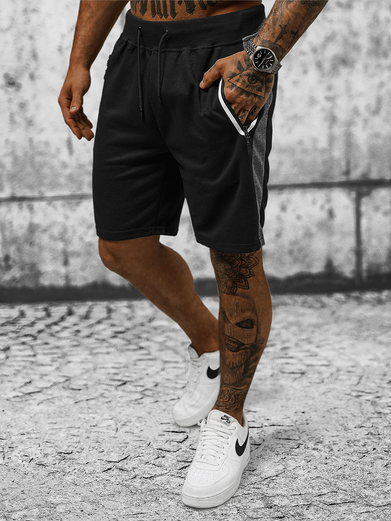 Spodenki dresowe męskie czarne OZONEE JS/8K927