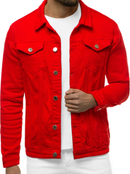 Kurtka jeans męska czerwona OZONEE G/620