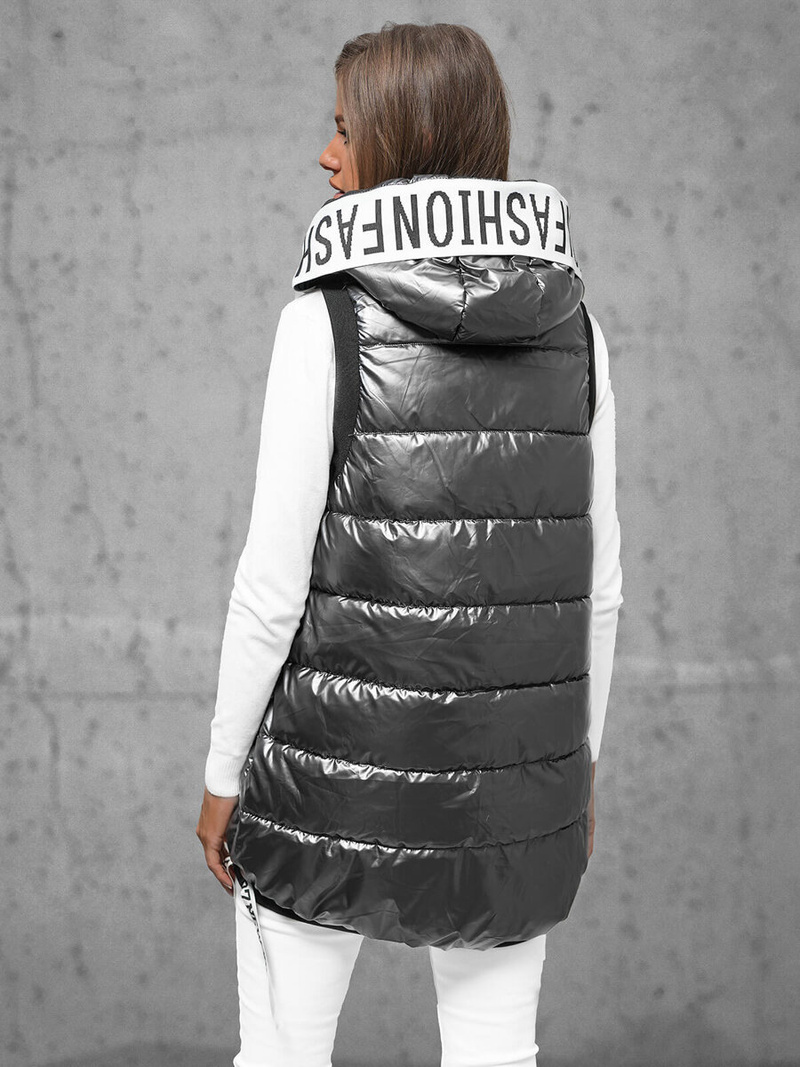 Стьобаний жіночий жилет графіт OZONEE JS/16M9115/105Z