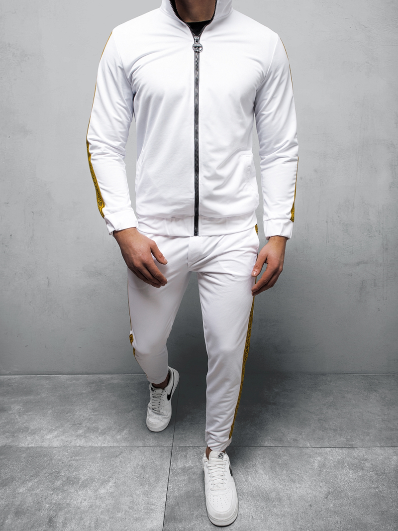 Spodnie dresowe męskie białe OZONEE B/10018