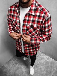 Koszula męska czerwona OZONEE MACH/G503