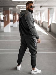 Komplet dresowy męski czarno-grafitowy OZONEE JS/27C6504/5Z