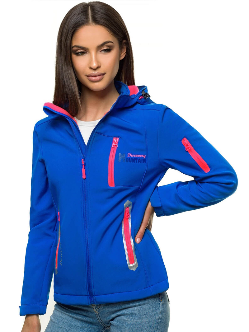 Kurtka softshell damska z kapturem niebieska OZONEE JS/HH029/9