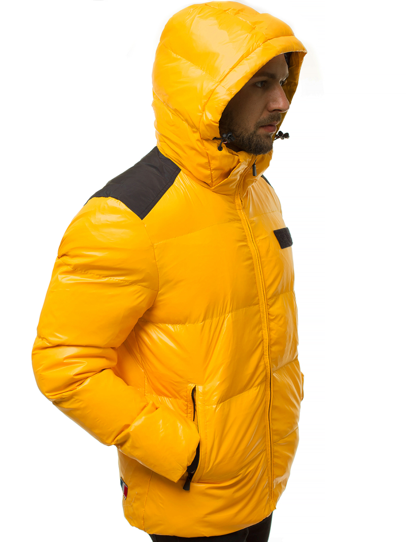 Kurtka zimowa męska pikowana żółta OZONEE N/6577