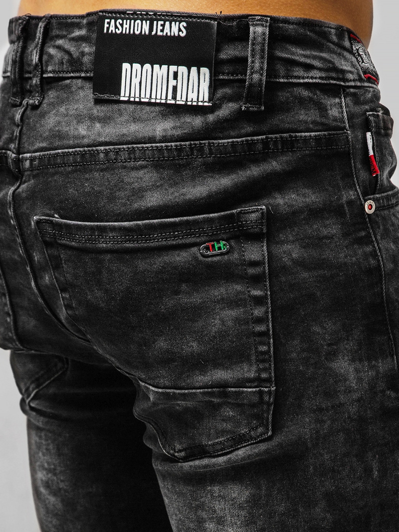 Spodnie jeansowe męskie czarne OZONEE DR/TF102Z