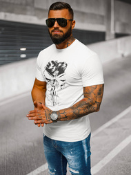 T-shirt męski slim fit biały OZONEE NB/MT3045