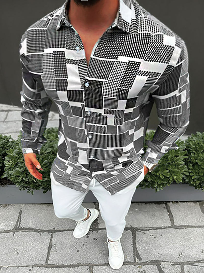 Сорочка чоловіча сіра OZONEE E/9000/15