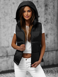 Стьобаний жіночий жилет Чорна OZONEE O/L951