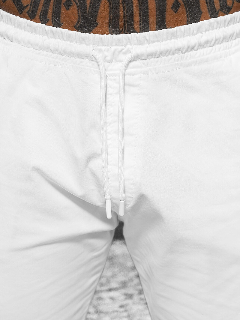 Spodnie męskie joggery białe OZONEE O/PAN23023