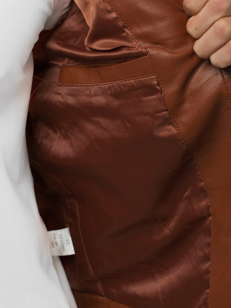 Kurtka skórzana męska camel OZONEE YD/BF59359Z