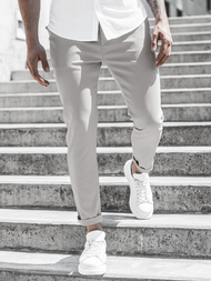 Spodnie męskie chinos beżowe OZONEE DJ/5574