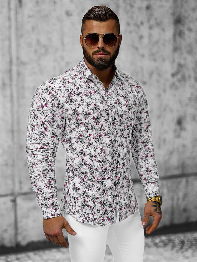 Класична сорочка чоловіча Бiла OZONEE O/V18