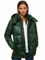 Kurtka zimowa damska ciemnozielona OZONEE O/M1552/38