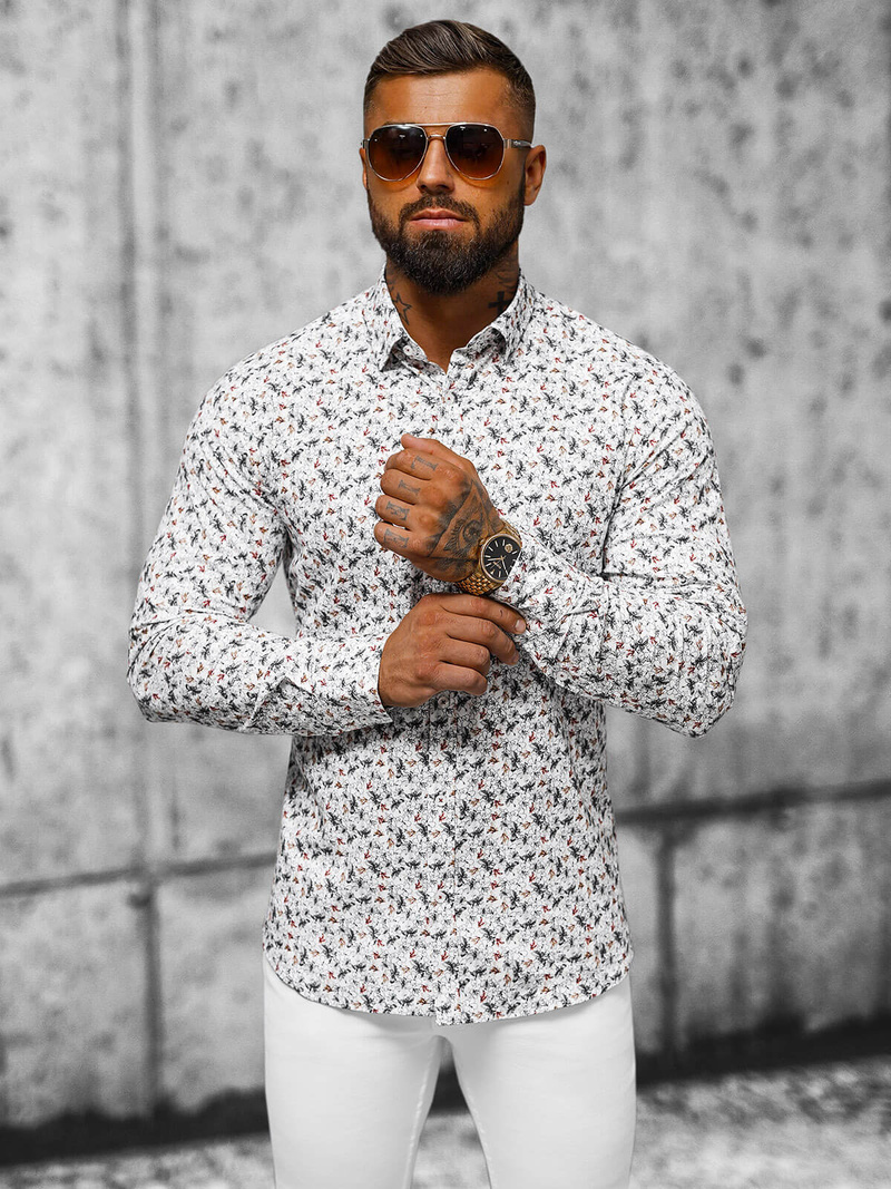 Класична сорочка чоловіча Бiла OZONEE O/V60