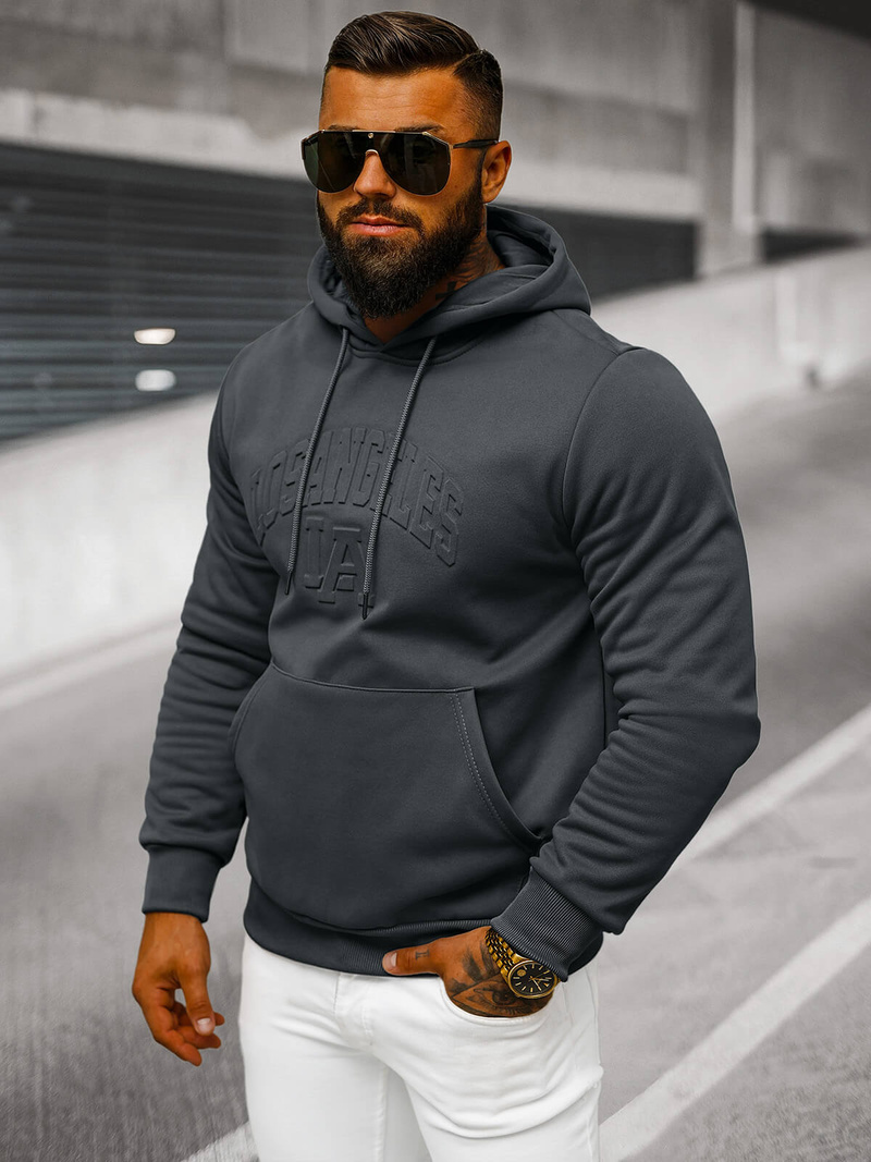 Bluza z kapturem męska grafitowa OZONEE JS/27B6511/5