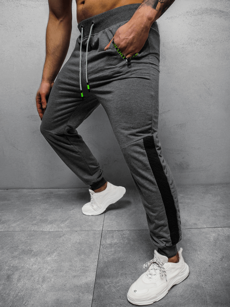 Spodnie dresowe męskie grafitowe OZONEE JS/68K10215