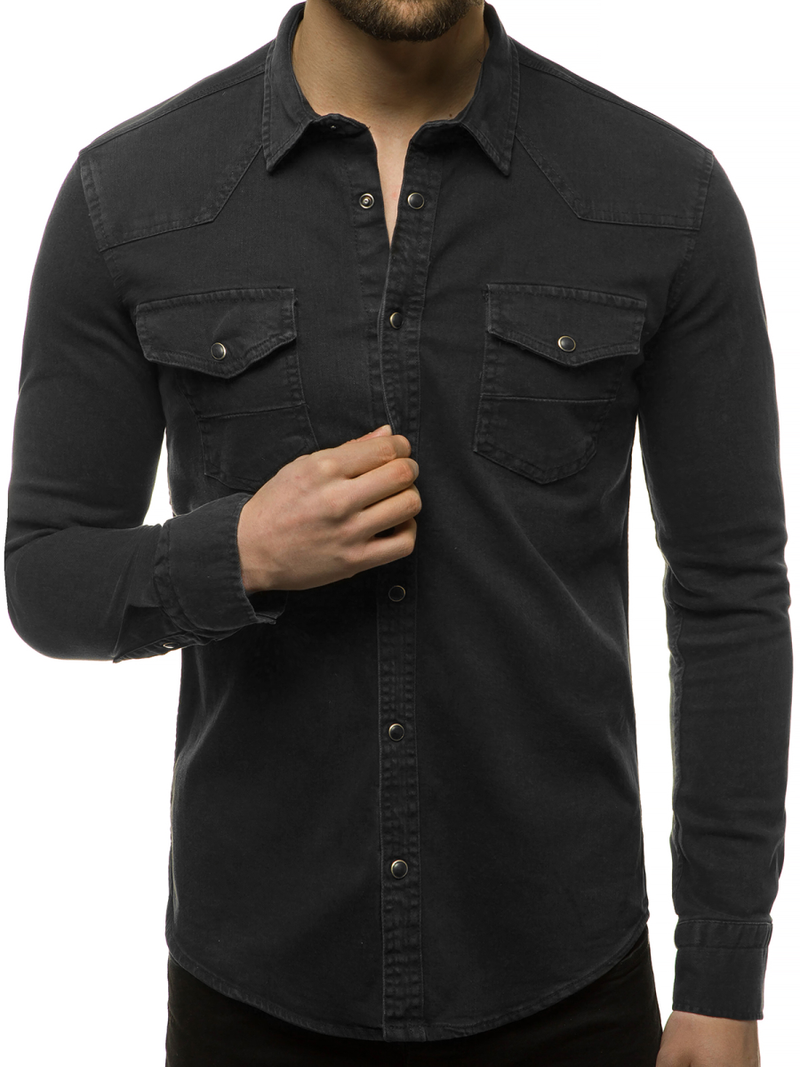 Сорочка чоловіча Чорна OZONEE R/1599