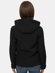 Kurtka softshell damska z kapturem czarna OZONEE JS/HD180/1