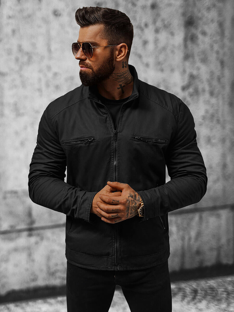 Kurtka męska czarna OZONEE JS/84M3002/392