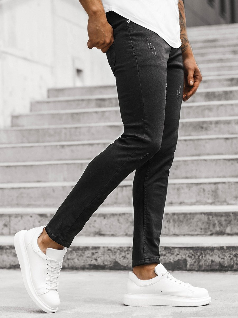 Spodnie jeansowe męskie czarne OZONEE DP/592