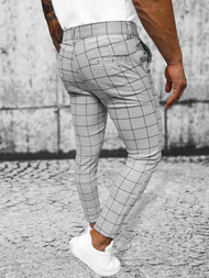 Spodnie męskie chino materiałowe szare OZONEE O/2000