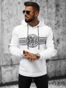 Bluza z kapturem męska biała OZONEE JS/8B996/1