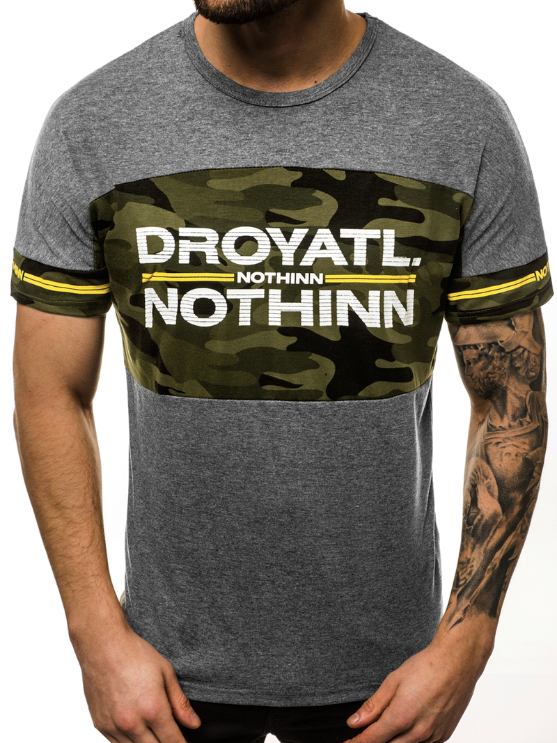 T-Shirt męski grafitowy OZONEE JS/SS10976