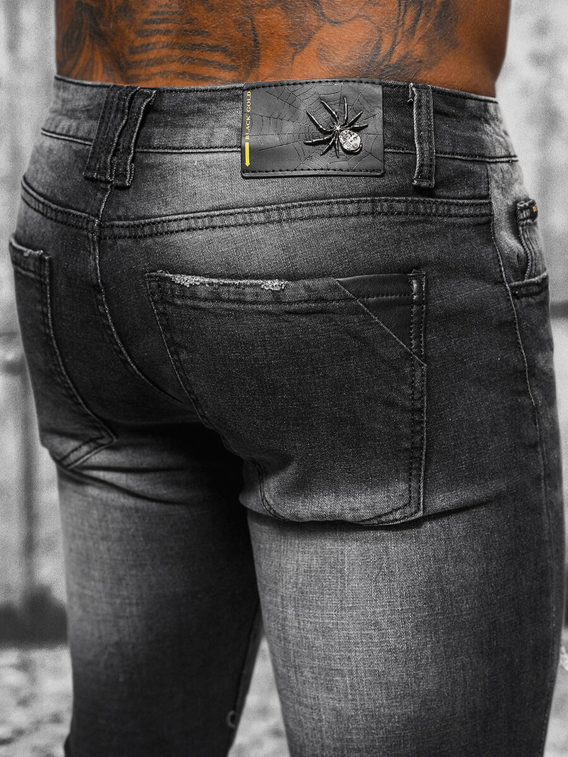 Spodnie jeansowe męskie czarne OZONEE NB/MP0086N