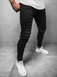 Spodnie jeansowe męskie czarne OZONEE DP/699