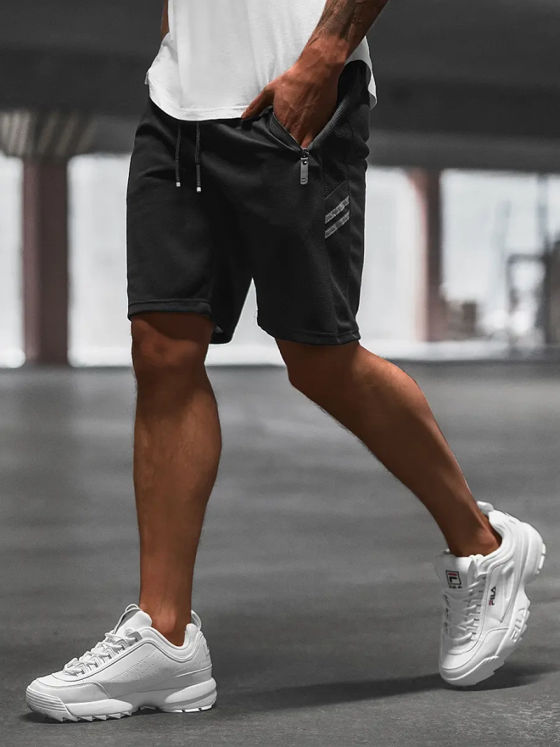 Spodenki dresowe męskie czarne OZONEE O/WW20017/1