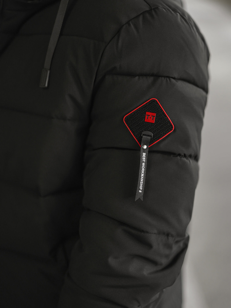 Kurtka zimowa męska pikowana czarna OZONEE JS/31M5031/392Z