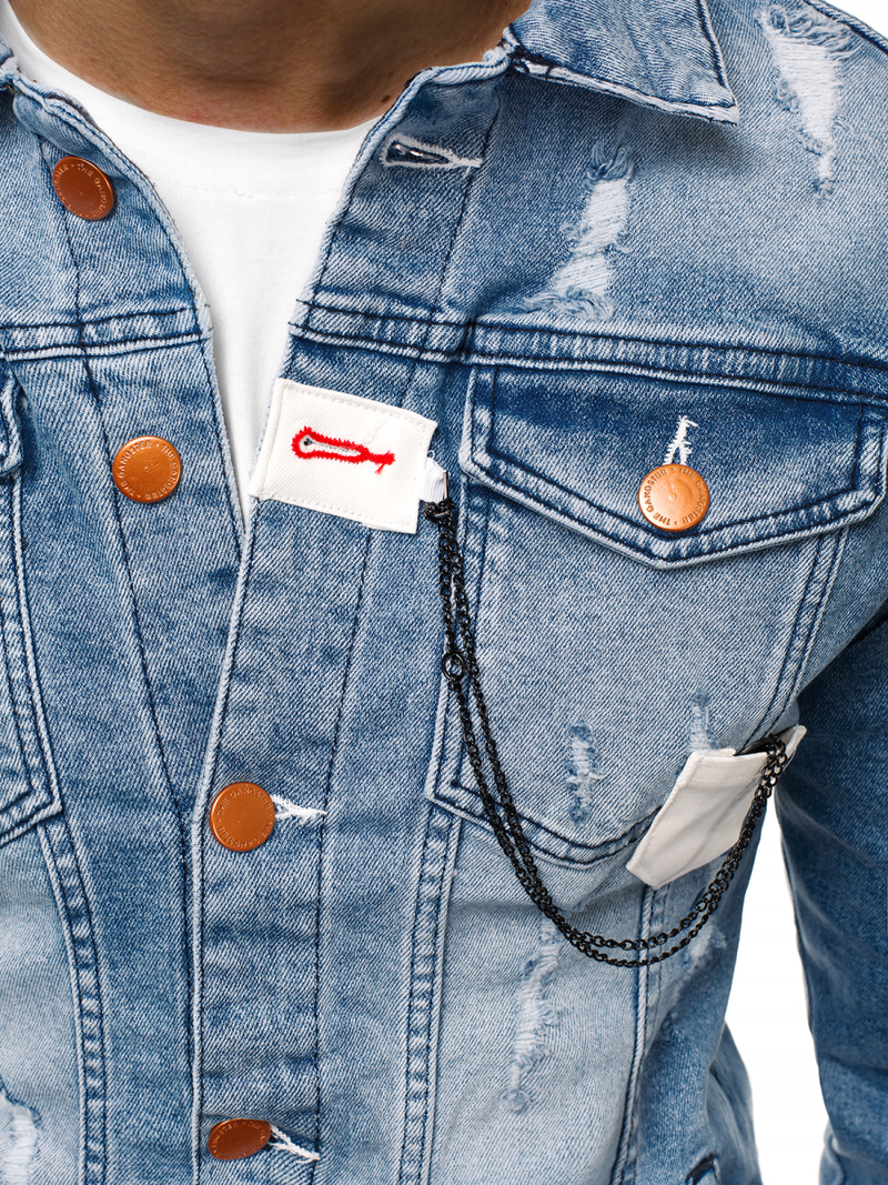 Kurtka jeans męska niebieska OZONEE G/600