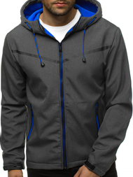 Kurtka softshell męska z kapturem grafitowa OZONEE JS/KS2194