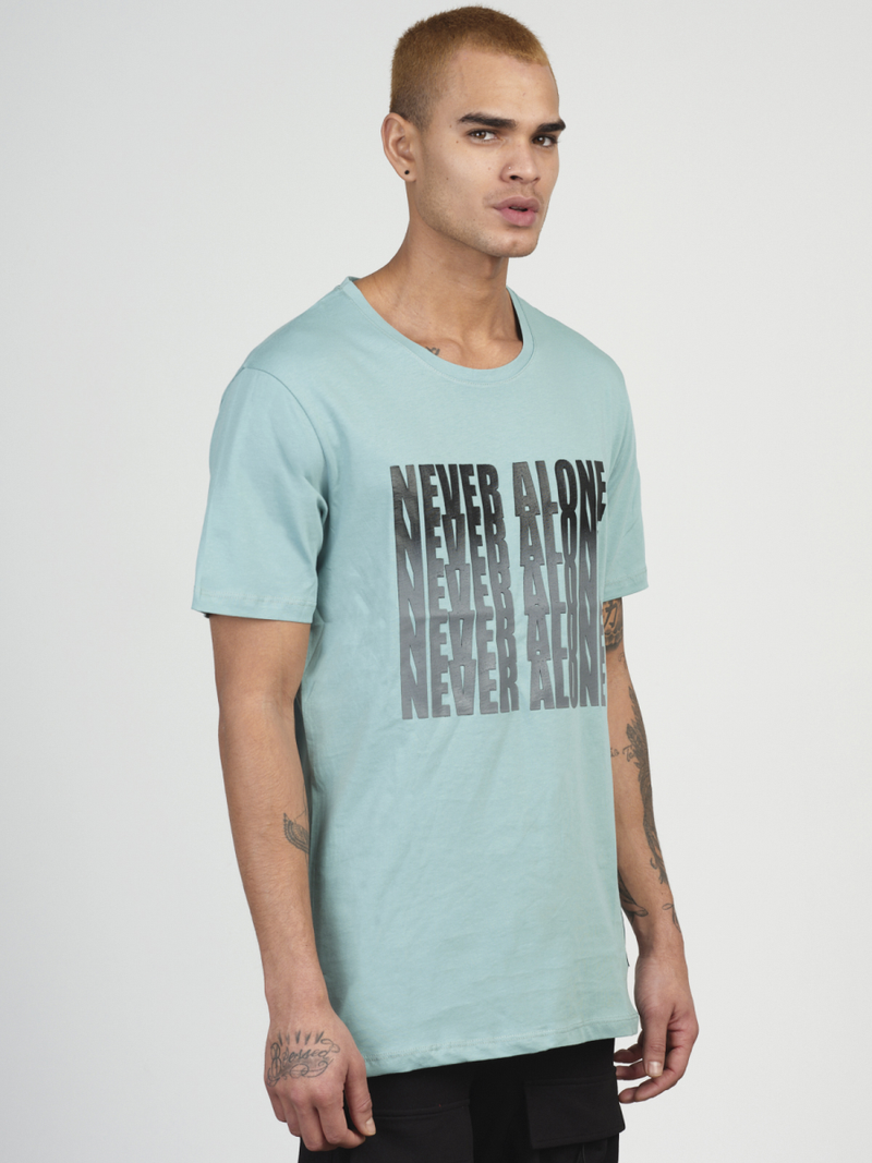 T-Shirt męski z nadrukiem miętowy OZONEE MR/21513