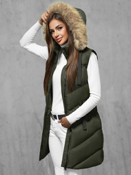 Стьобаний жіночий жилет Зелена OZONEE JS/M787/136