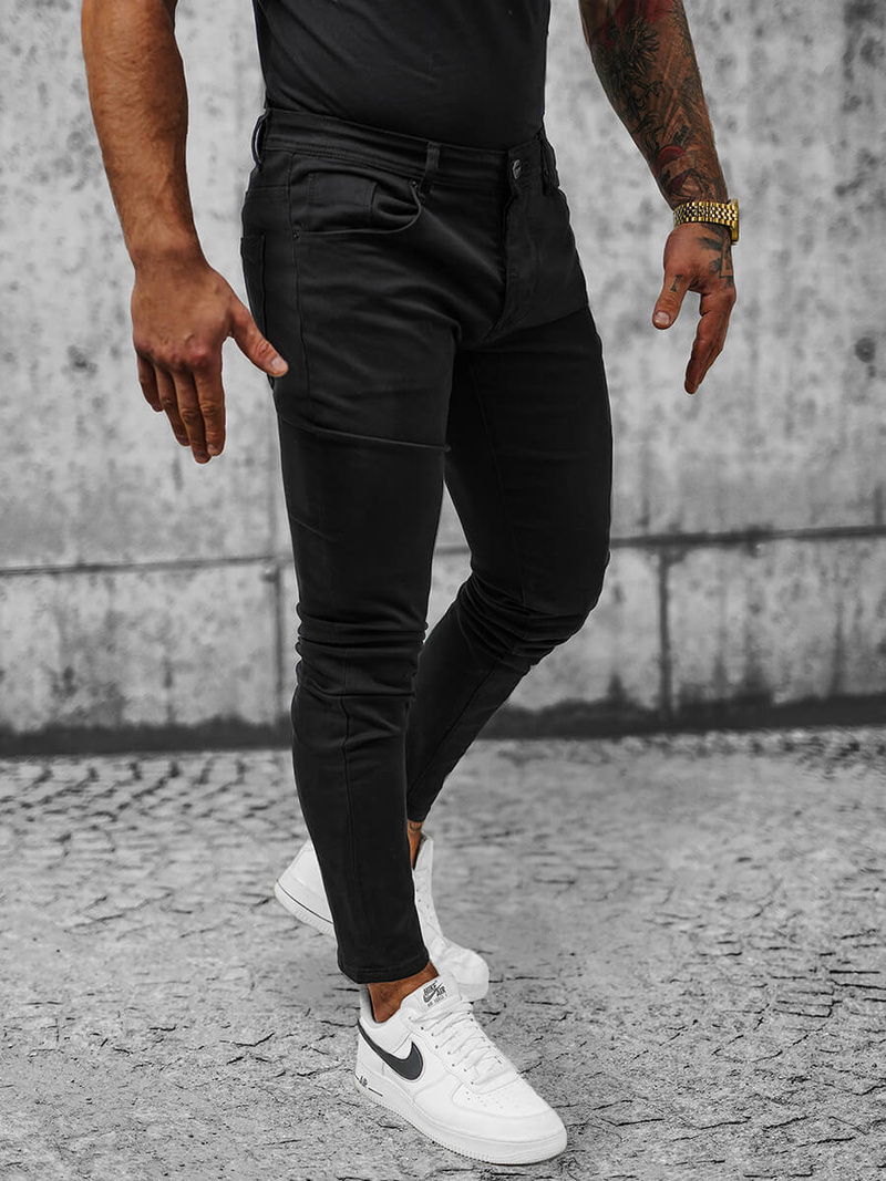 Spodnie męskie chino czarne OZONEE NB/MP0160N