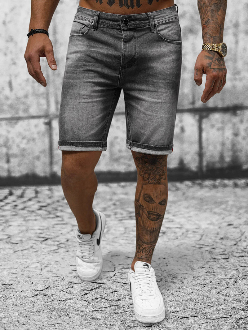 Spodenki męskie jeansowe grafitowe OZONEE NB/MP0264GS