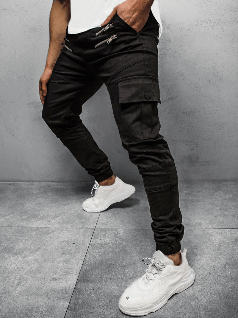 Штани чоловічі джоггери Чорнi OZONEE ZAZ/191376