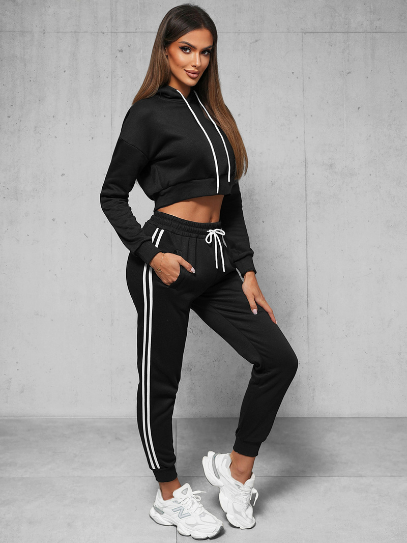 Жіночий спортивний костюм з двох частин Чорний OZONEE JS/8C67/3