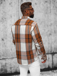 Сорочка Чоловіча Коричнева OZONEE NB/MC727Y