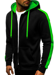 Bluza rozpinana męska czarno-zielona OZONEE JS/2015