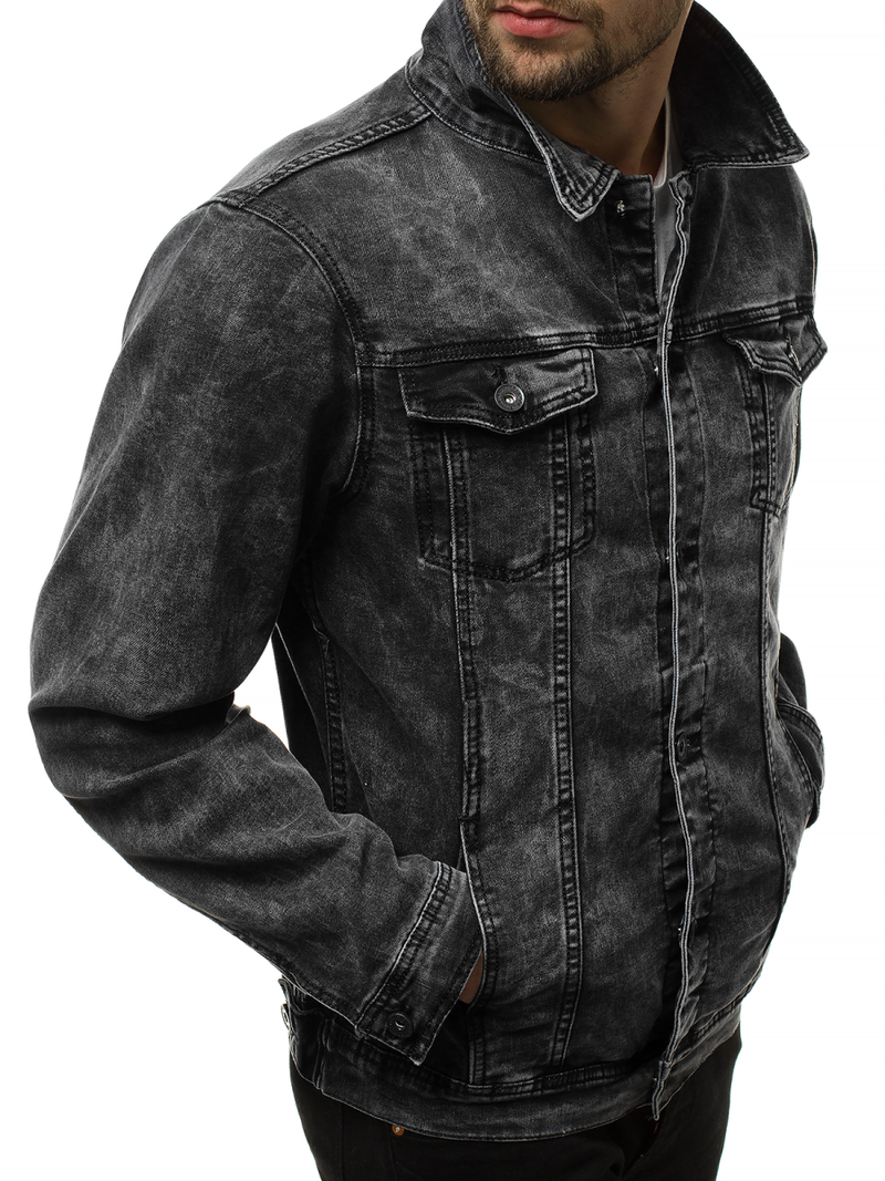 Kurtka męska jeans czarna OZONEE V/19320