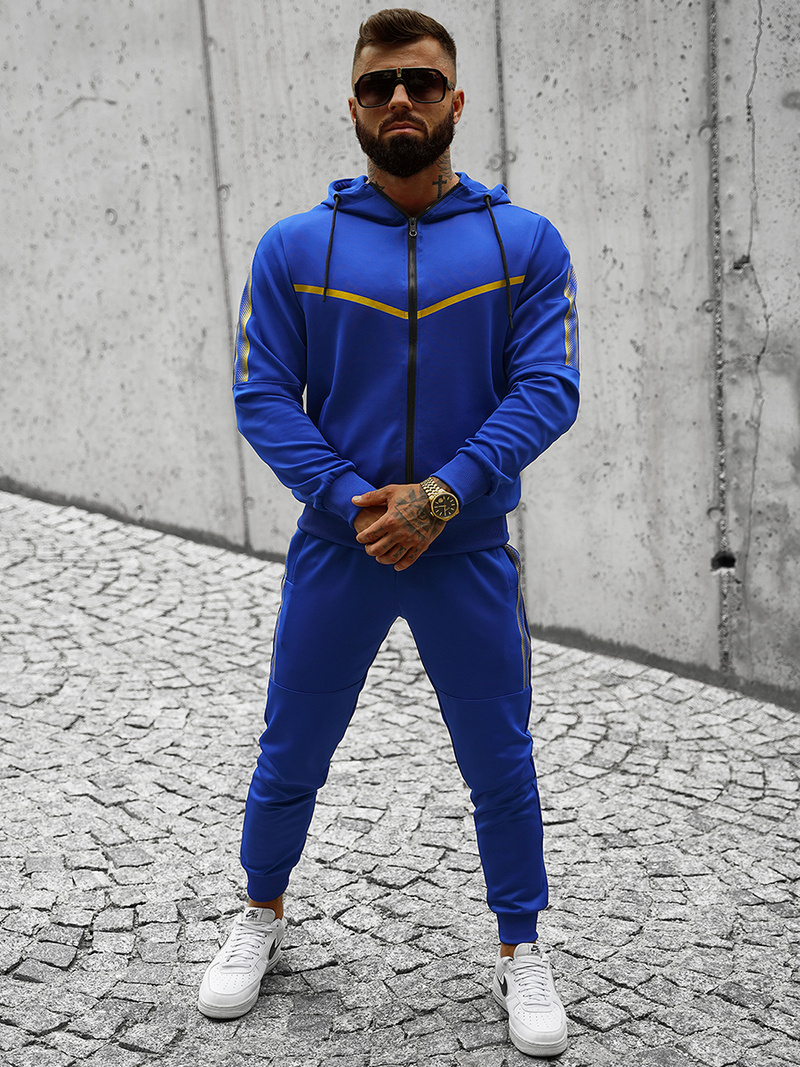 Komplet dresowy męski niebieski OZONEE JS/C8117