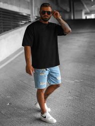 T-shirt męski oversize czarny OZONEE O/3430