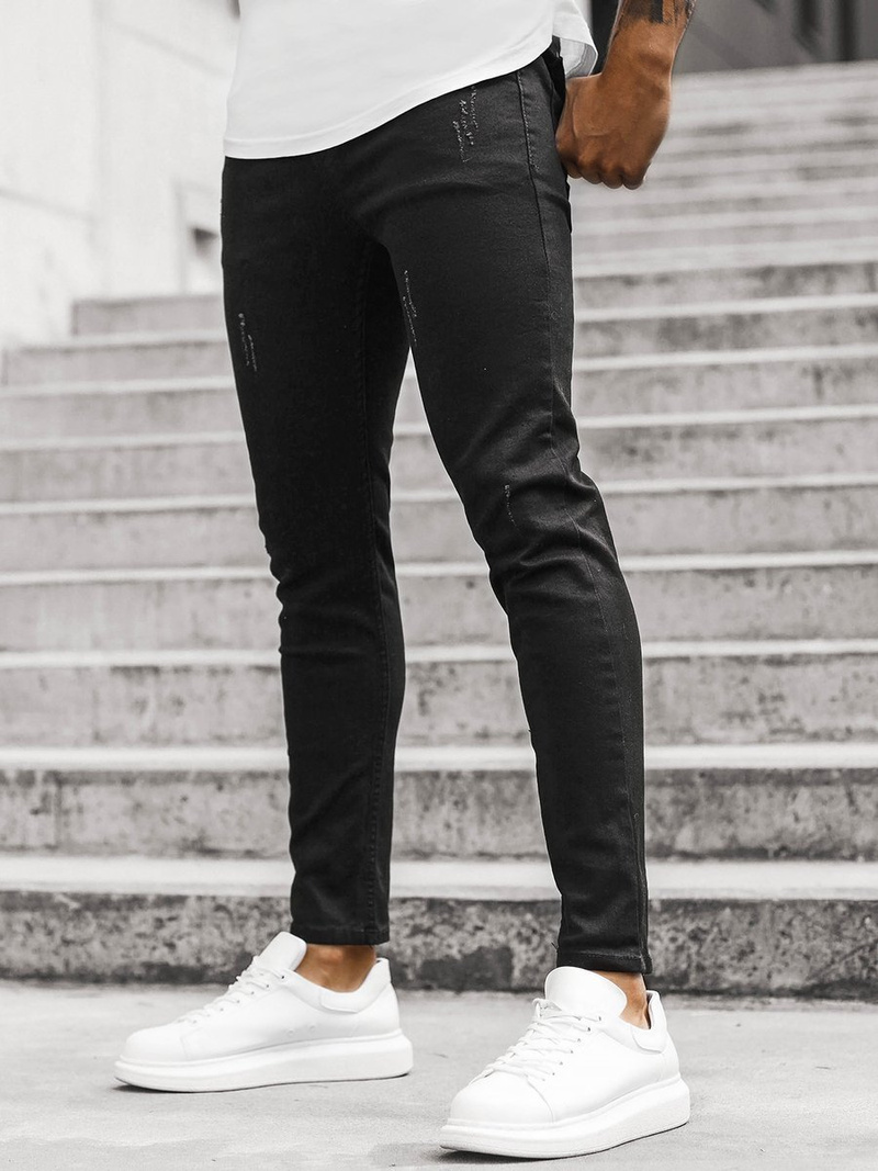 Spodnie jeansowe męskie czarne OZONEE DP/592