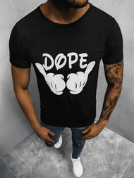 T-Shirt męski z nadrukiem czarny OZONEE O/BL74