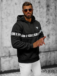 Bluza z kapturem męska czarna OZONEE JS/3B573