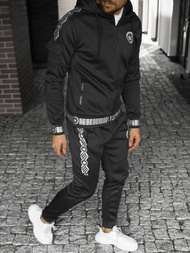 Komplet dresowy męski czarno-srebrny OZONEE O/HM500